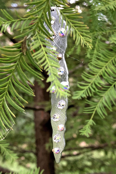 Silver and Crystal Icicle Ornament