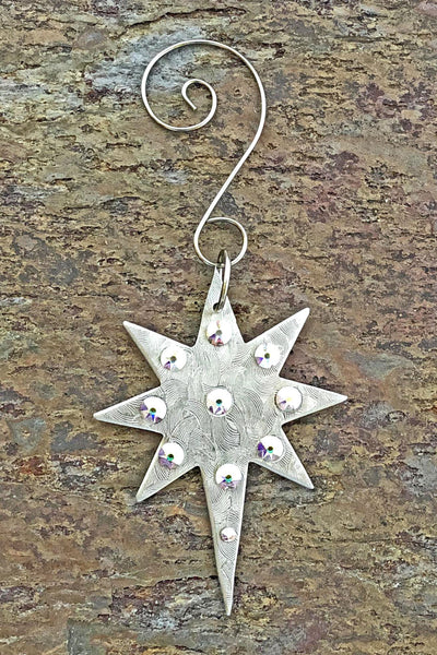 North Star Silver and Crystal Ornament
