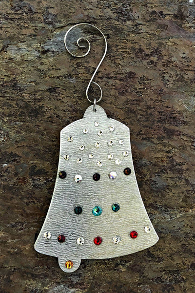Silver and Crystal Bell Ornament