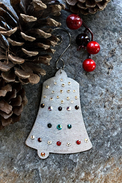 Silver and Crystal Bell Ornament