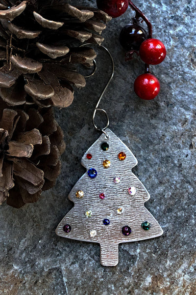 Silver and Crystal Christmas Tree Ornament