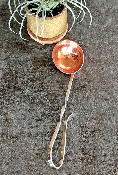 contemporary copper sauce ladle