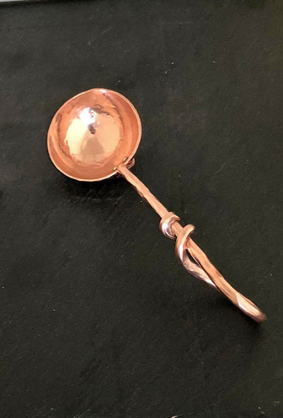 copper coffee scoop with tapered copper handle