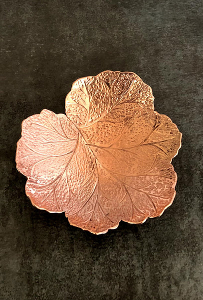 copper geranium leaf bowl