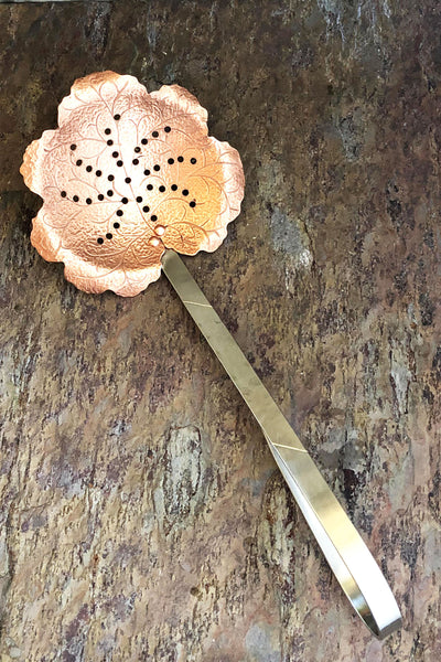 copper geranium leaf strainer