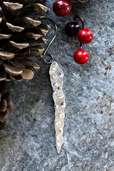 Silver and Crystal Icicle Ornament