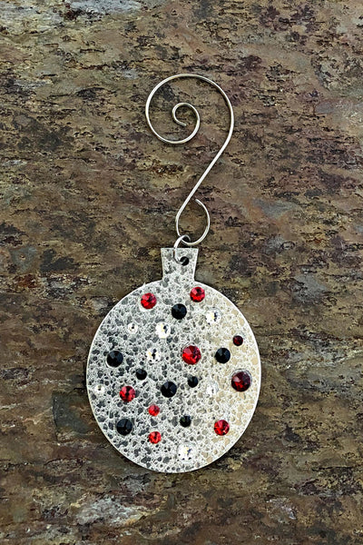 Silver and Crystal Round Ornament