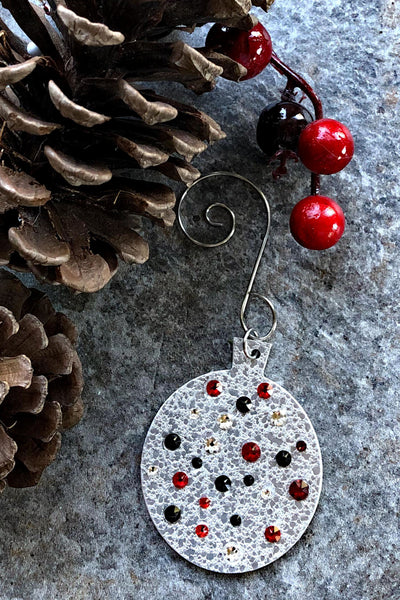 Silver and Crystal Round Ornament