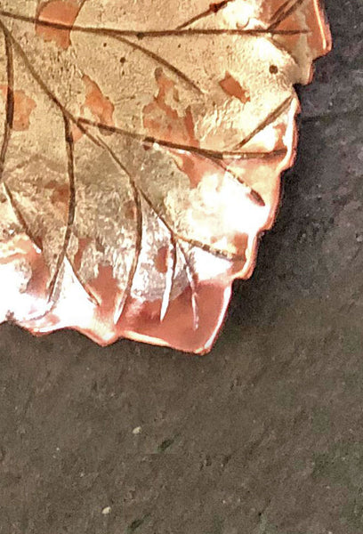 silver fusion copper and silver leaf bowl