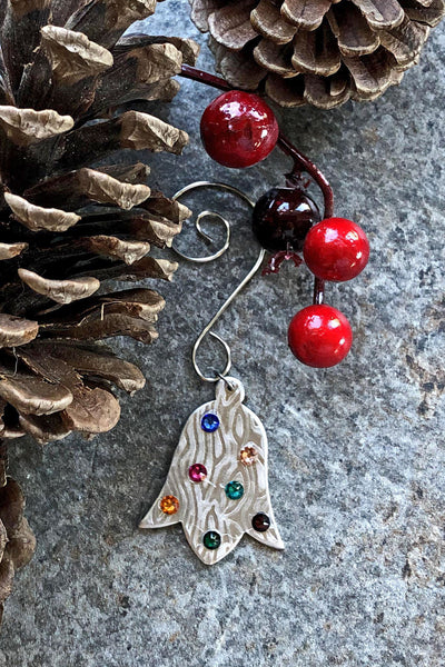 Silver and Swarovski Crystal Tulip Shaped Bell Ornament