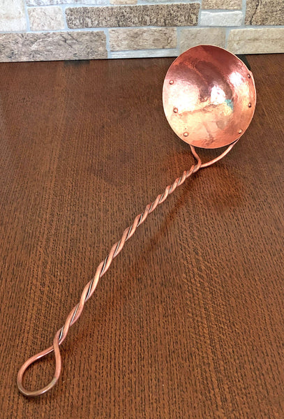 huge copper ladle with copper and German Silver handle